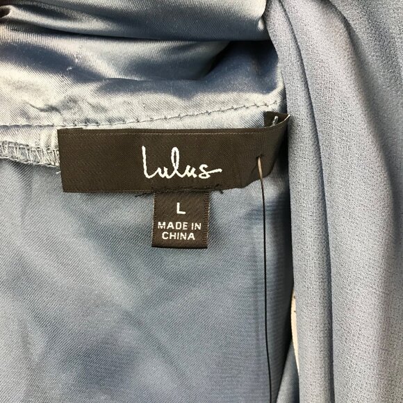 New Lulu's All About Love Slate Blue‎ Maxi Dress for Bridesmaid size L - Picture 12 of 16